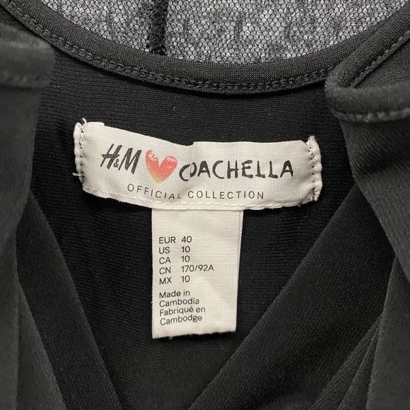 HM Coachella Dress Womens 10 Black Lace Sheer Bodysuit 90s Fairy Whimsigoth Vamp - Picture 6 of 9